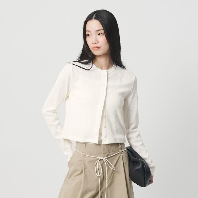ビューティー＆ユース ユナイテッドアローズ（BEAUTY&amp;YOUTH）/コットン パターンメッシュ カーディガン ウォッシャブル