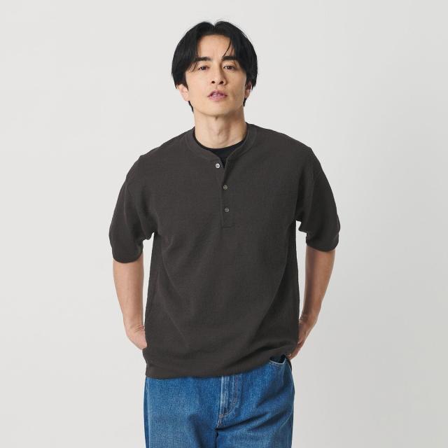 ビューティー＆ユース ユナイテッドアローズ（BEAUTY&YOUTH）/エアミラノ ヘンリーネック ニット ウォッシャブル 抗菌 防臭機能付き