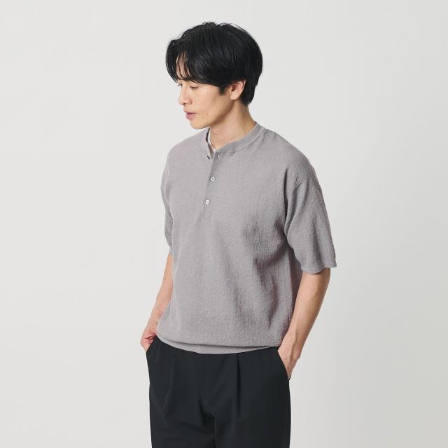 ビューティー＆ユース ユナイテッドアローズ（BEAUTY&YOUTH）/エアミラノ ヘンリーネック ニット ウォッシャブル 抗菌 防臭機能付き