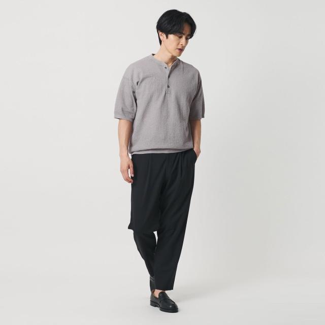 ビューティー＆ユース ユナイテッドアローズ（BEAUTY&YOUTH）/エアミラノ ヘンリーネック ニット ウォッシャブル 抗菌 防臭機能付き
