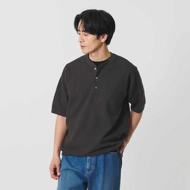 ビューティー＆ユース ユナイテッドアローズ（BEAUTY&YOUTH）/エアミラノ ヘンリーネック ニット ウォッシャブル 抗菌 防臭機能付き