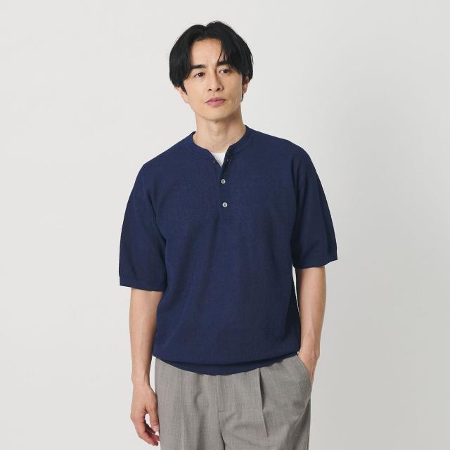 ビューティー＆ユース ユナイテッドアローズ（BEAUTY&YOUTH）/エアミラノ ヘンリーネック ニット ウォッシャブル 抗菌 防臭機能付き