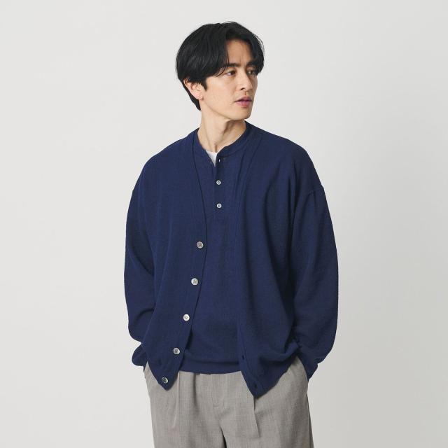 ビューティー＆ユース ユナイテッドアローズ（BEAUTY&YOUTH）/エアミラノ ヘンリーネック ニット ウォッシャブル 抗菌 防臭機能付き