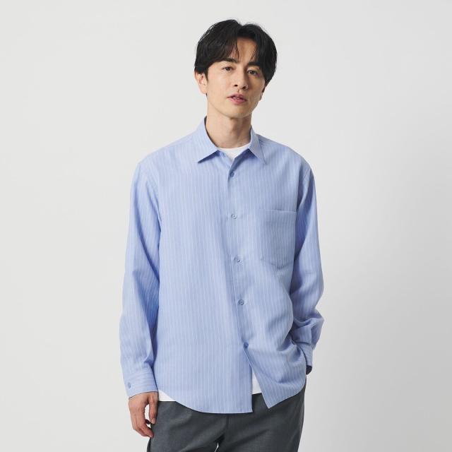 ビューティー＆ユース ユナイテッドアローズ（BEAUTY&YOUTH）/ライト リネンタッチ ストライプ レギュラー シャツ FORM TAPERD型_4