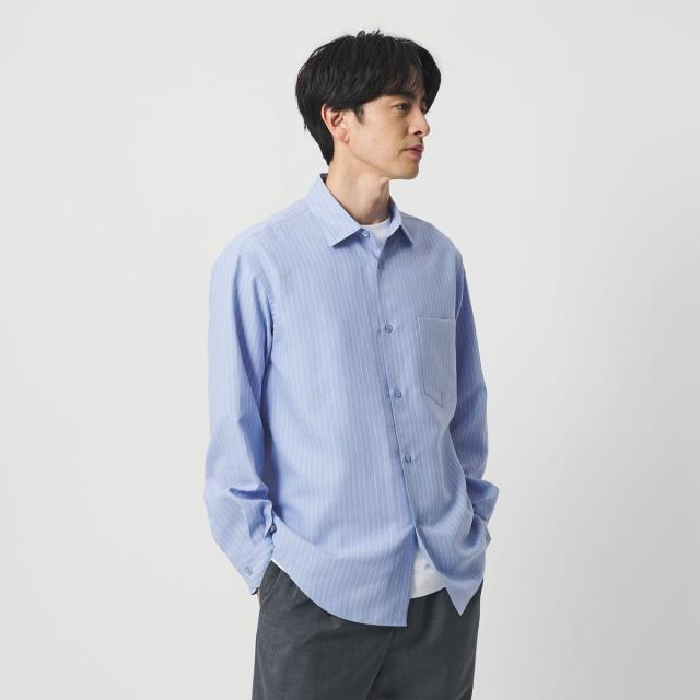 ビューティー＆ユース ユナイテッドアローズ（BEAUTY&YOUTH）/ライト リネンタッチ ストライプ レギュラー シャツ FORM TAPERD型_5