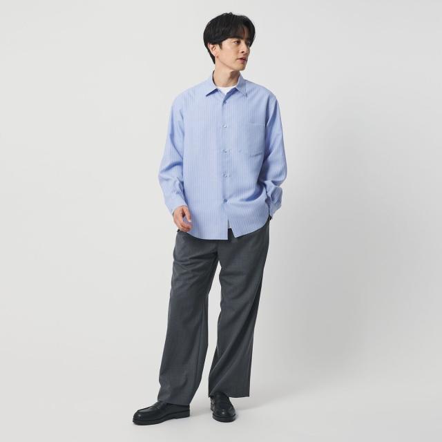 ビューティー＆ユース ユナイテッドアローズ（BEAUTY&YOUTH）/ライト リネンタッチ ストライプ レギュラー シャツ FORM TAPERD型_6