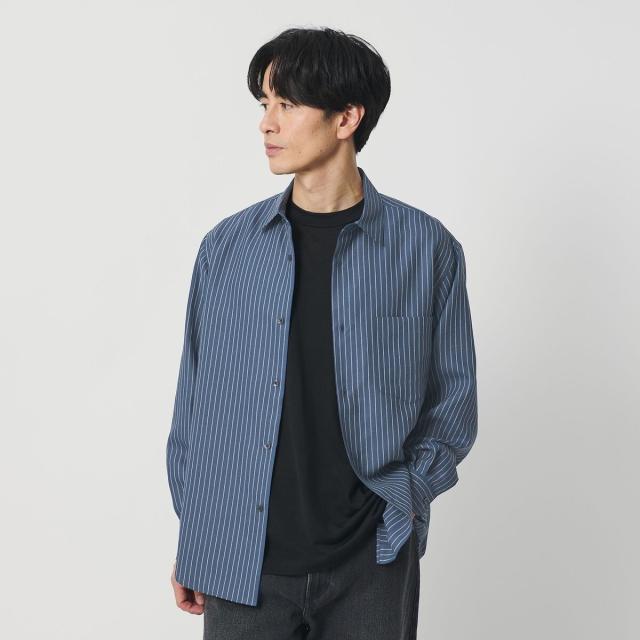 ビューティー＆ユース ユナイテッドアローズ（BEAUTY&YOUTH）/ライト リネンタッチ ストライプ レギュラー シャツ FORM TAPERD型_7