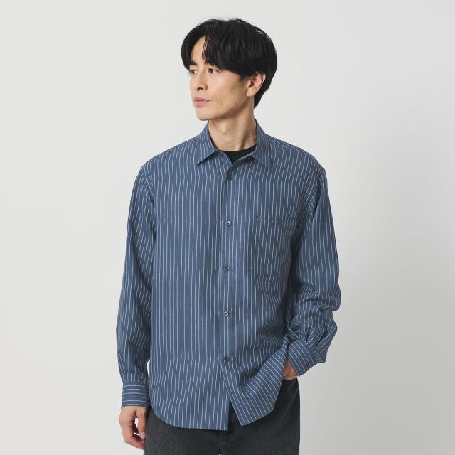 ビューティー＆ユース ユナイテッドアローズ（BEAUTY&YOUTH）/ライト リネンタッチ ストライプ レギュラー シャツ FORM TAPERD型_8