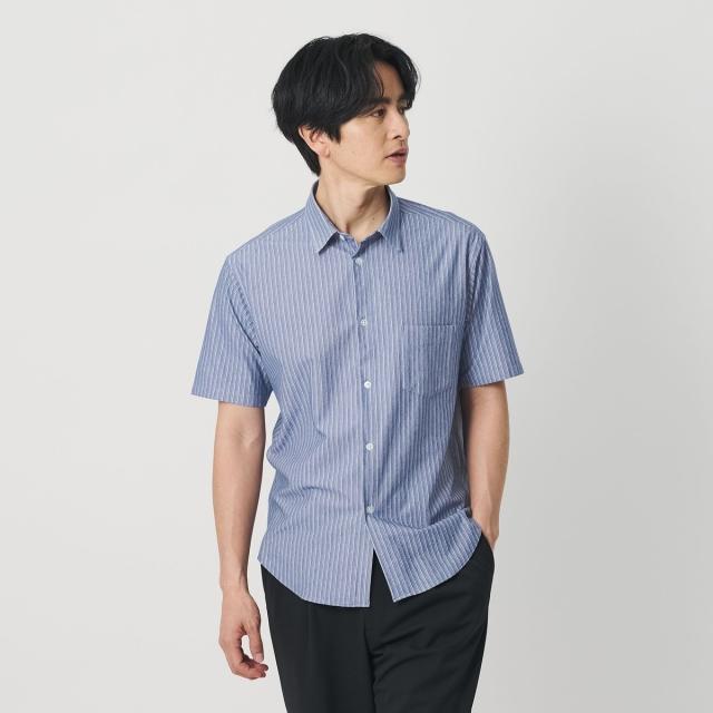 ビューティー＆ユース ユナイテッドアローズ（BEAUTY&YOUTH）/クイック ストレッチ ストライプ シャンブレー ボタンダウン 半袖シャツ …_1