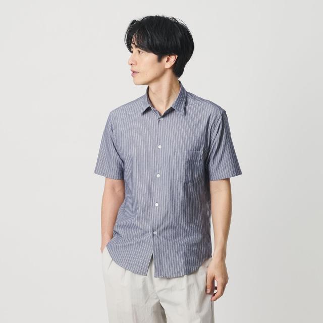 ビューティー＆ユース ユナイテッドアローズ（BEAUTY&YOUTH）/クイック ストレッチ ストライプ シャンブレー ボタンダウン 半袖シャツ …