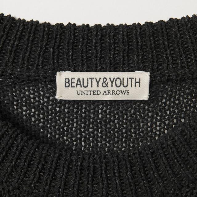 ビューティー＆ユース ユナイテッドアローズ（BEAUTY&YOUTH）/ペーパーヤーン サドルスリーブ クルーネック ニット ウォッシャブル
