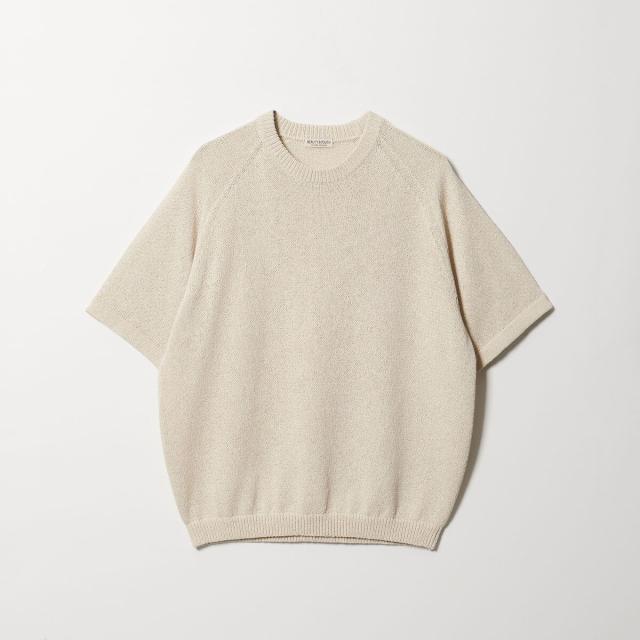 ビューティー＆ユース ユナイテッドアローズ（BEAUTY&YOUTH）/ペーパーヤーン サドルスリーブ クルーネック ニット ウォッシャブル