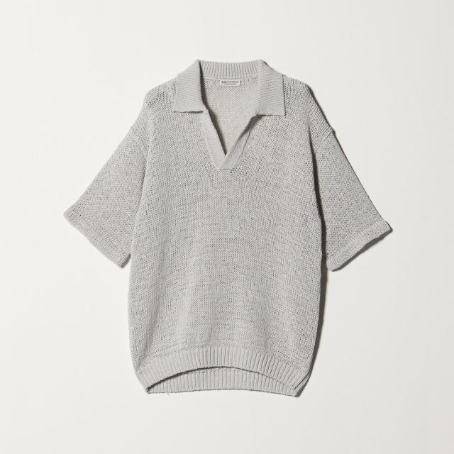 【NEW】ビューティー＆ユース ユナイテッドアローズ（BEAUTY&YOUTH）/テープヤーン スキッパー ショートスリーブ ニット ウォッシャブル