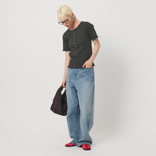 ビューティー＆ユース ユナイテッドアローズ（BEAUTY&YOUTH）/コットン リブ ヘンリーネック ショートスリーブ カットソー