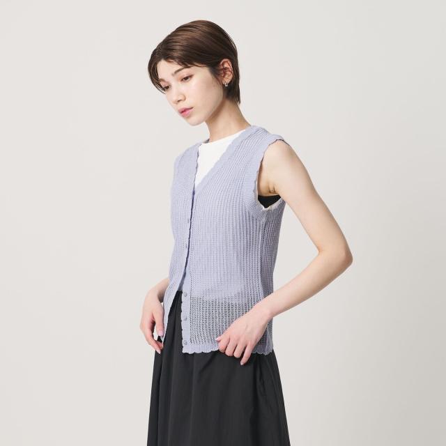 ビューティー＆ユース ユナイテッドアローズ（BEAUTY&amp;YOUTH）/スカラップ Vネック メッシュ ニットベスト_5