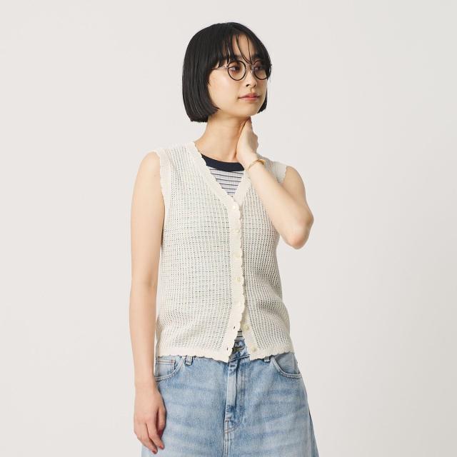 ビューティー＆ユース ユナイテッドアローズ（BEAUTY&amp;YOUTH）/スカラップ Vネック メッシュ ニットベスト_7