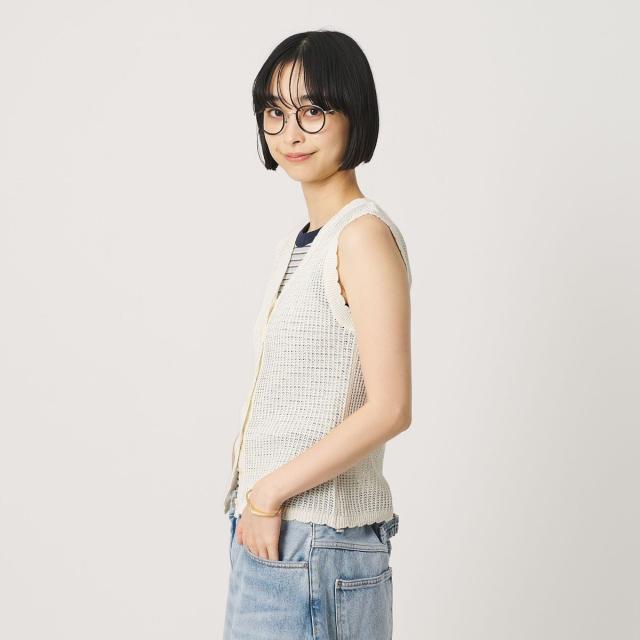 ビューティー＆ユース ユナイテッドアローズ（BEAUTY&amp;YOUTH）/スカラップ Vネック メッシュ ニットベスト_8