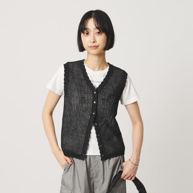 ビューティー＆ユース ユナイテッドアローズ（BEAUTY&amp;YOUTH）/スカラップ Vネック メッシュ ニットベスト_10