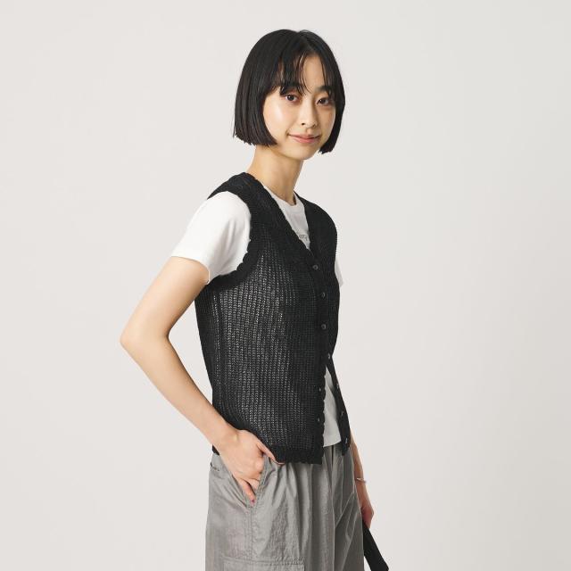 ビューティー＆ユース ユナイテッドアローズ（BEAUTY&amp;YOUTH）/スカラップ Vネック メッシュ ニットベスト_12