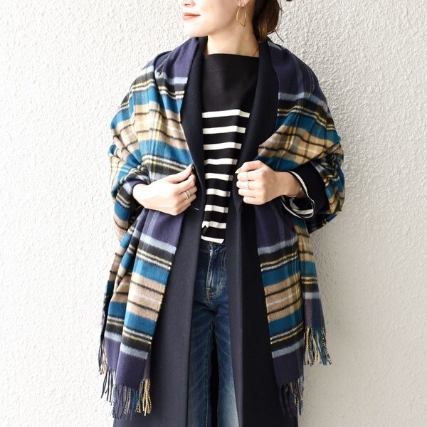 シップス（SHIPS）/【SHIPS別注】JOHNSTONS:カシミヤチェックストール