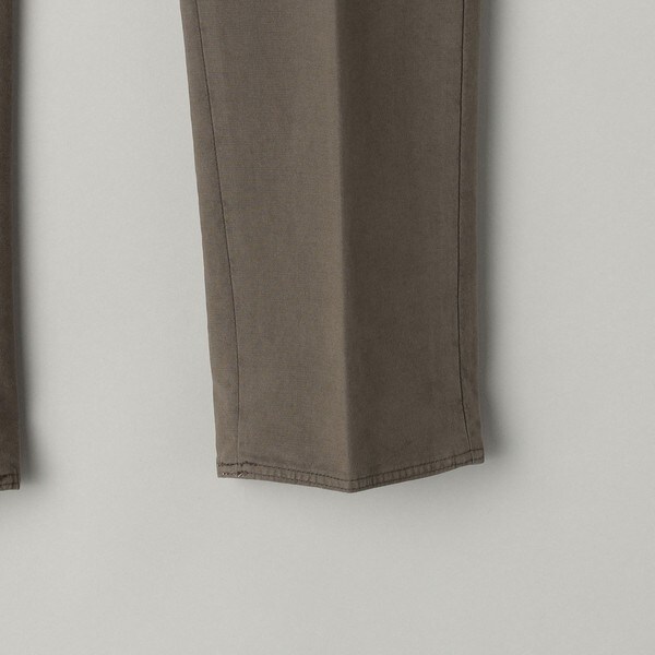 シップス/INCOTEX： コットン ドスキン 無地 ノープリーツ パンツ