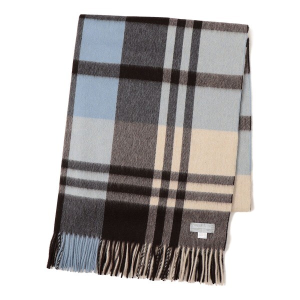 シップス/Ｊｏｓｈｕａ　Ｅｌｌｉｓ：カシミヤブラックウォッチストール　７０×１９０の通販は