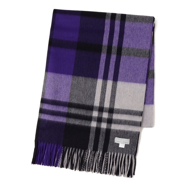 シップス/Ｊｏｓｈｕａ　Ｅｌｌｉｓ：カシミヤブラックウォッチストール　７０×１９０の通販は