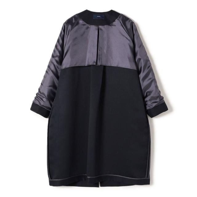 未使用級✨SHIPS トリプルクロス ノーカラー コート 38 紫 23ss シップス（SHIPS）/トリプルクロス ノーカラー コート◇