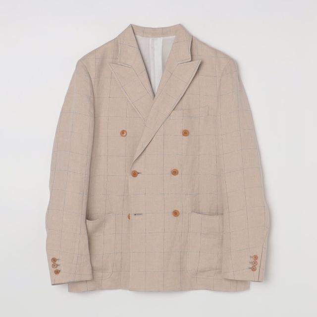 BATEAUX DE SHIPS: リネン ツイル ダブルブレスト ジャケット SHIPS ジャケット テーラードジャケット BATEAUX DE SHIPS