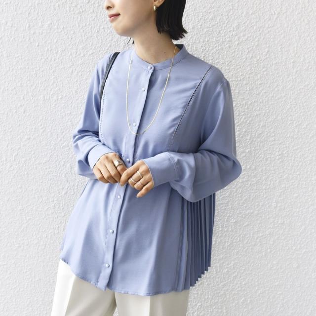 シップス（SHIPS）/《一部追加予約》【WEB限定】〈手洗い可能〉ストレッチ ジョーゼット プリーツ ブラウス