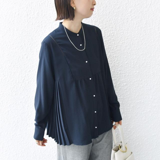 シップス（SHIPS）/《一部追加予約》【WEB限定】〈手洗い可能〉ストレッチ ジョーゼット プリーツ ブラウス