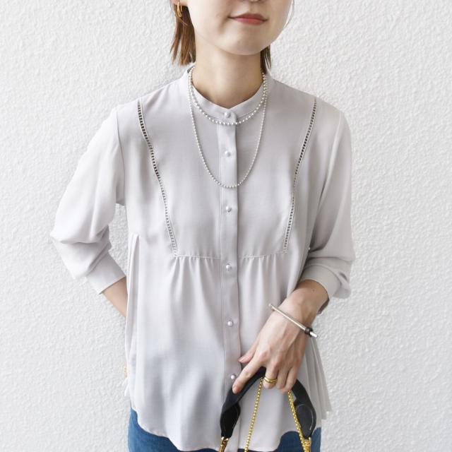 シップス（SHIPS）/《一部追加予約》【WEB限定】〈手洗い可能〉ストレッチ ジョーゼット プリーツ ブラウス