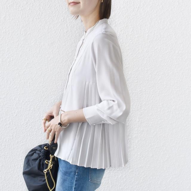 シップス（SHIPS）/《一部追加予約》【WEB限定】〈手洗い可能〉ストレッチ ジョーゼット プリーツ ブラウス