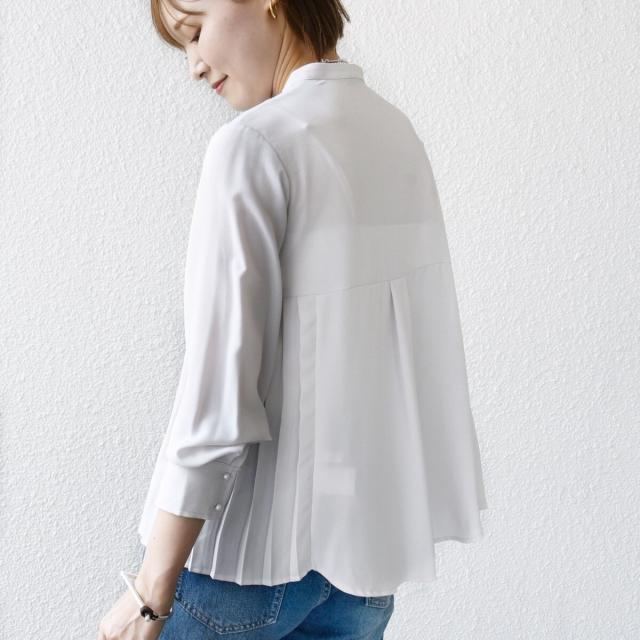 シップス（SHIPS）/《一部追加予約》【WEB限定】〈手洗い可能〉ストレッチ ジョーゼット プリーツ ブラウス