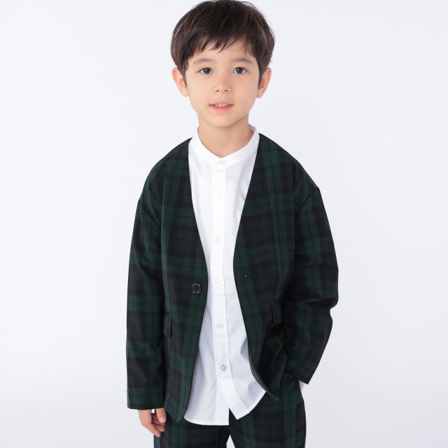 シップス（SHIPS）/SHIPS KIDS:100〜130cm /〈多機能〉ブラックウォッチ ノーラペル ジャケット