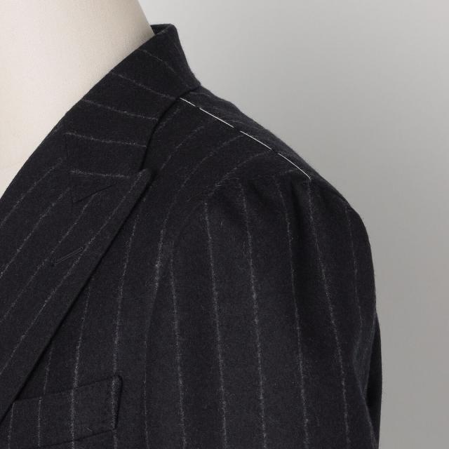 SHIPS: ラグジュアリー フォックスブラザーズ チョークストライプ ダブル スーツ SHIPS: ラグジュアリー フォックスブラザーズ チョークストライプ