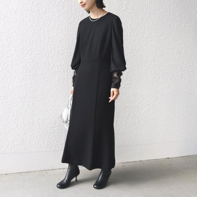 シップス（SHIPS）/《追加予約》【SHIPS別注】kaene:ブラック フォーマル レース スリーブ ワンピース（セレモ