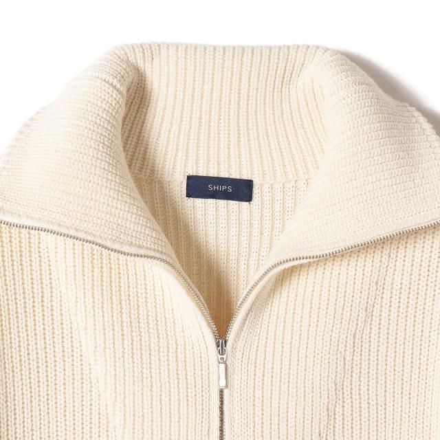 シップス（SHIPS）/〈手洗い可能〉片畦編み ハーフ ジップ ワンピース