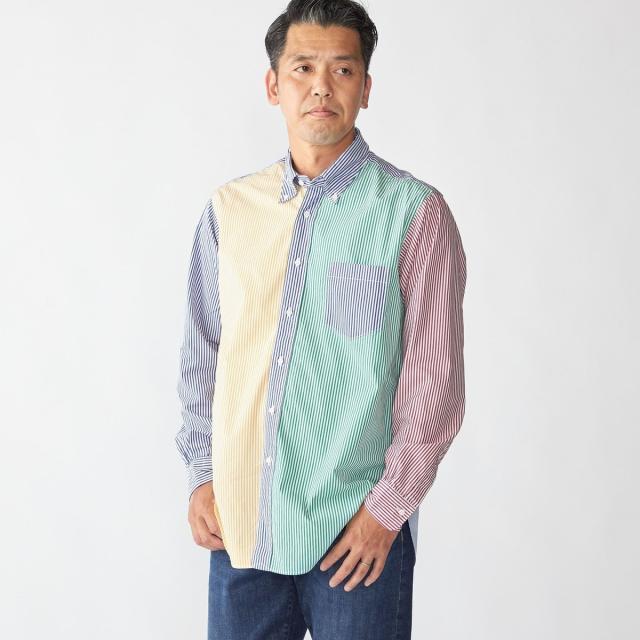 シップス（SHIPS）/Southwick Gate Label: ボタンダウン ブロード ストライプ シャツ