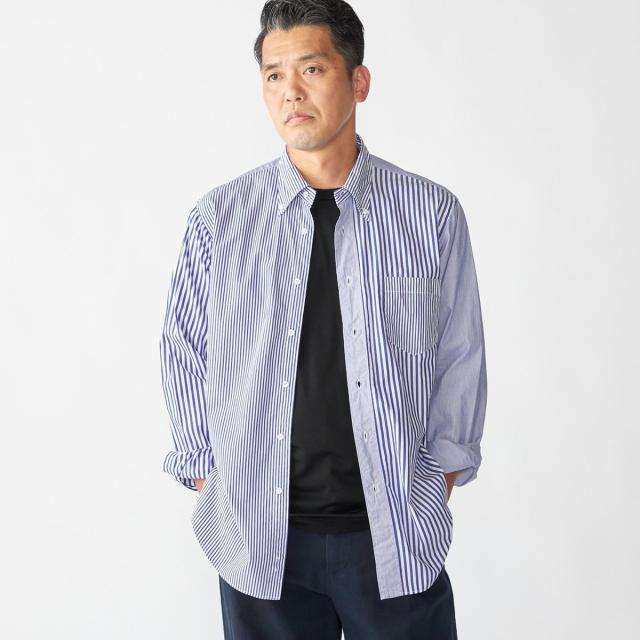 シップス（SHIPS）/Southwick Gate Label: ボタンダウン ブロード ストライプ シャツカジュアルシャツ