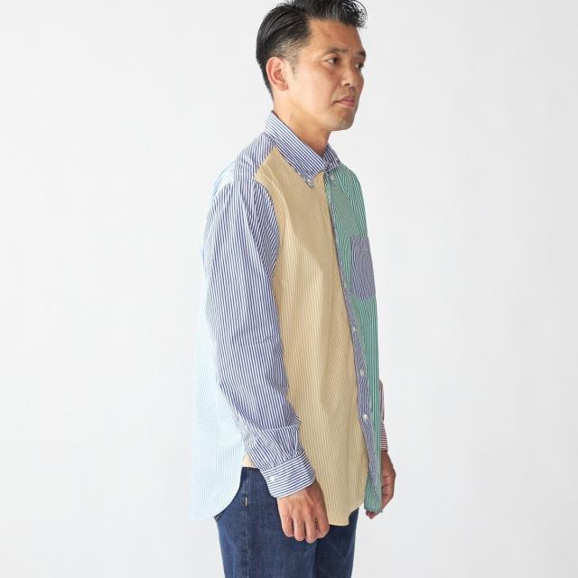 シップス（SHIPS）/Southwick Gate Label: ボタンダウン ブロード ストライプ シャツ