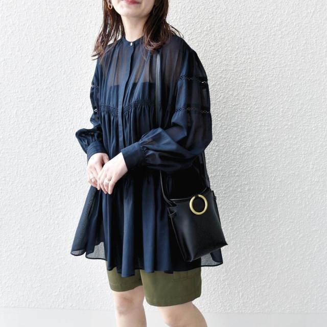 【未使用品】SHIPS 強撚 コットン ボイル シアー ティアード チュニック シップス（SHIPS）/* 〈手洗い可能〉強撚 コットン ボイル