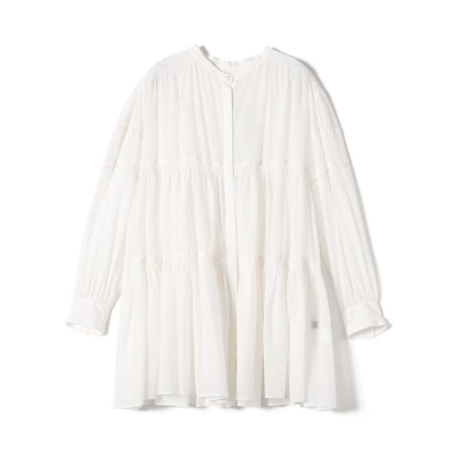 【未使用品】SHIPS 強撚 コットン ボイル シアー ティアード チュニック シップス（SHIPS）/* 〈手洗い可能〉強撚 コットン ボイル