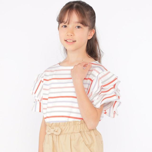 シップス（SHIPS）/SHIPS KIDS:140〜150cm / オーガニック コットン フリル スリーブ TEE