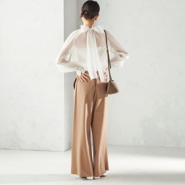 シップス（SHIPS）/《一部追加予約》〈手洗い可能〉オーガンジー リボン ブラウス