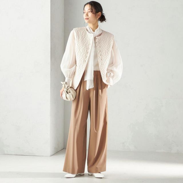 シップス（SHIPS）/《一部追加予約》〈手洗い可能〉オーガンジー リボン ブラウス