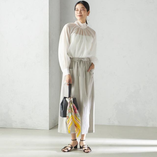 シップス（SHIPS）/《一部追加予約》〈手洗い可能〉オーガンジー リボン ブラウス