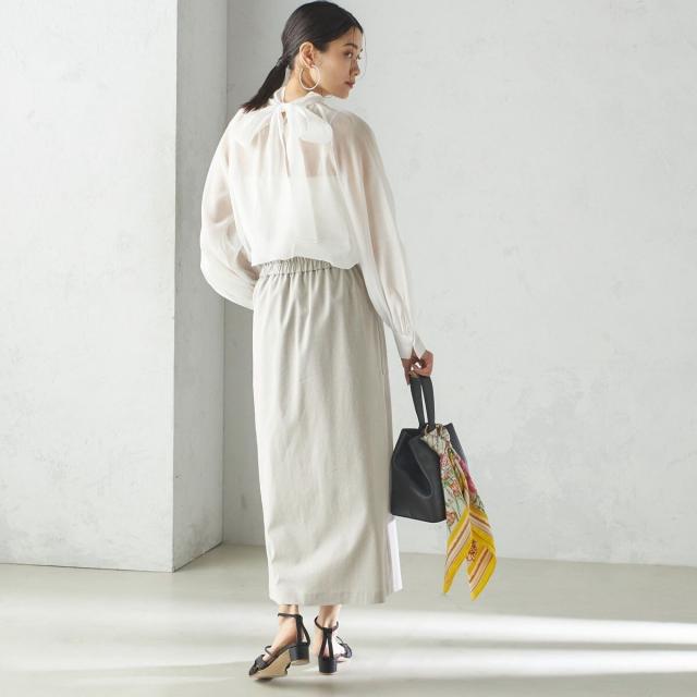 シップス（SHIPS）/《一部追加予約》〈手洗い可能〉オーガンジー リボン ブラウス