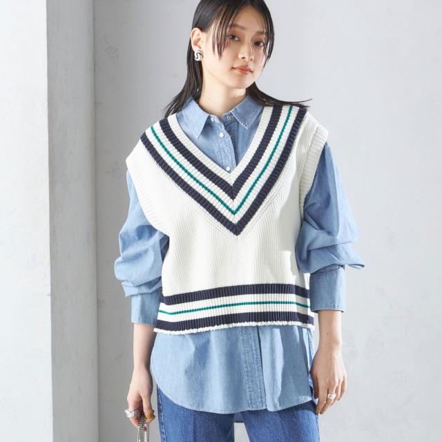 シップス（SHIPS）/【SHIPS別注】WRAPINKNOT:〈手洗い可能〉チルデン ニット ベスト