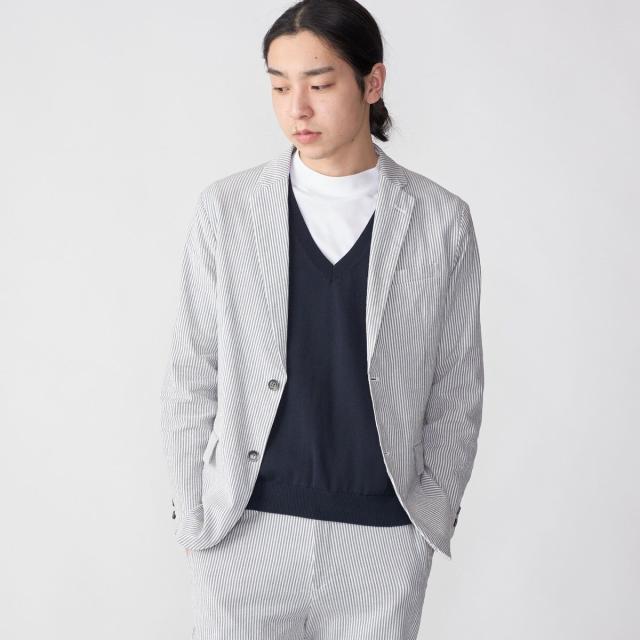 シップス（SHIPS）/SHIPS:〈手洗い可能/セットアップ対応〉サフィラン リネン ソロ サッカー ジャケットの通販は